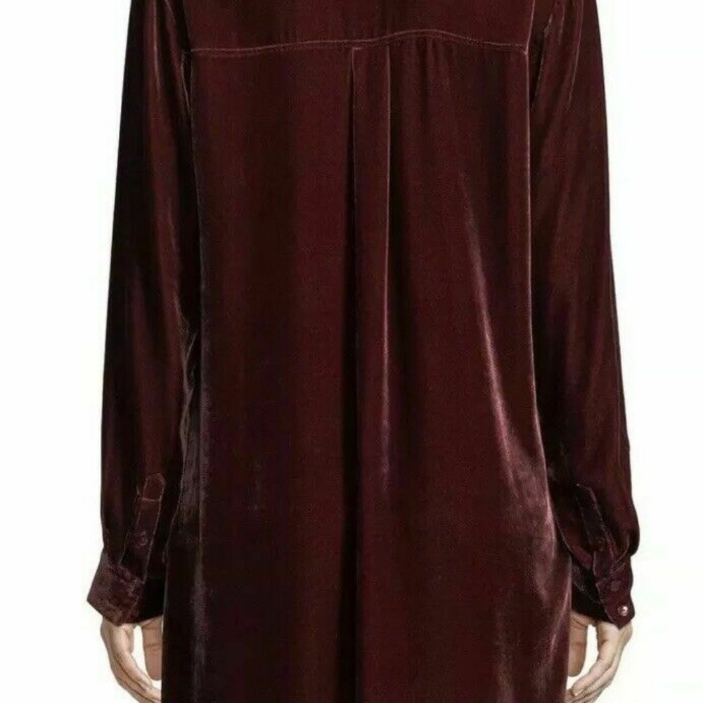 ❌SOLD❌NWT EILEEN FISHER Cassis Silk Velvet Shirt Dress Size L - Picture 9 of 16